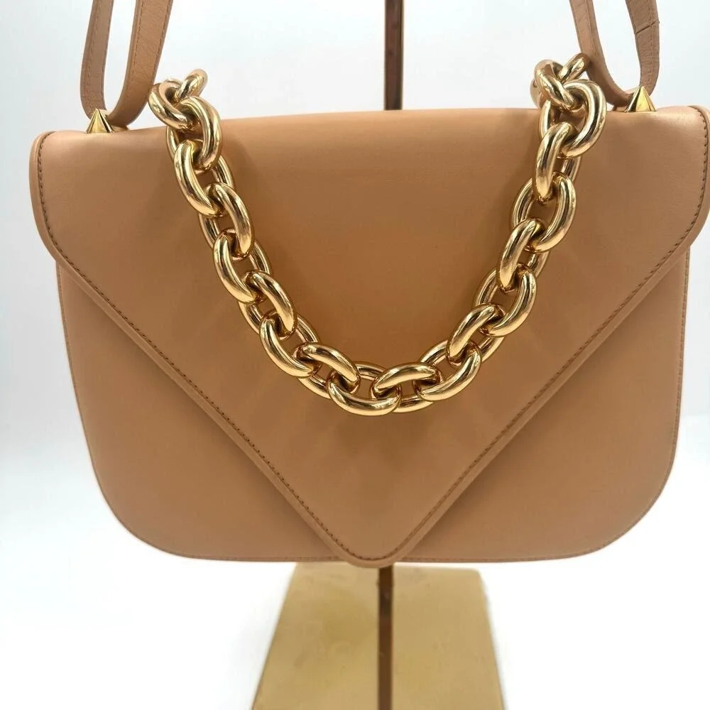 Bottega Veneta Mount Leather‎ Beige Tan Crossbody Shoulder Bag